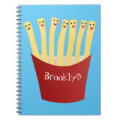 かわいいかわいいフライドファストフード漫画イラストレーション ノートブック (正面)