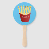 かわいいかわいいフライドファストフード漫画イラストレーション ハンドファン (裏面)