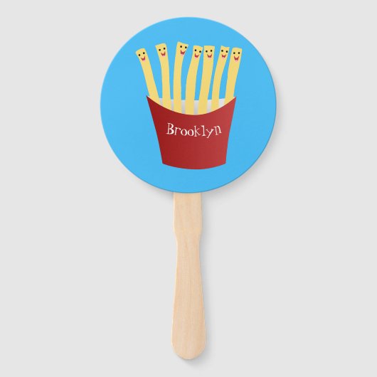 かわいいかわいいフライドファストフード漫画イラストレーション ハンドファン (正面)