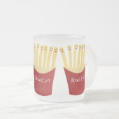かわいいかわいいフライドファストフード漫画イラストレーション フロストグラスマグカップ (正面右)