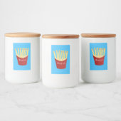 かわいいかわいいフライドファストフード漫画イラストレーション フードラベル (ボトル)