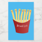 かわいいかわいいフライドファストフード漫画イラストレーション フードラベル (シングルラベル)