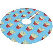 かわいいかわいいフライドファストフード漫画イラストレーション ブラッシュドポリエステルツリースカート (アングル)