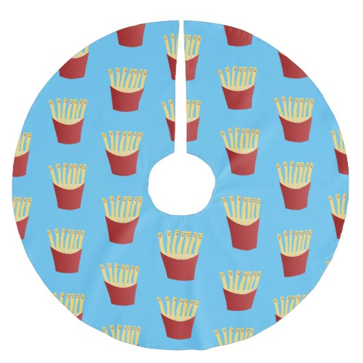 かわいいかわいいフライドファストフード漫画イラストレーション ブラッシュドポリエステルツリースカート (正面)