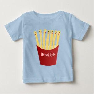 かわいいかわいいフライドファストフード漫画イラストレーション ベビーTシャツ