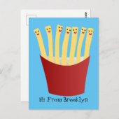 かわいいかわいいフライドファストフード漫画イラストレーション ポストカード (正面/裏面)