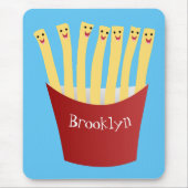 かわいいかわいいフライドファストフード漫画イラストレーション マウスパッド (正面)