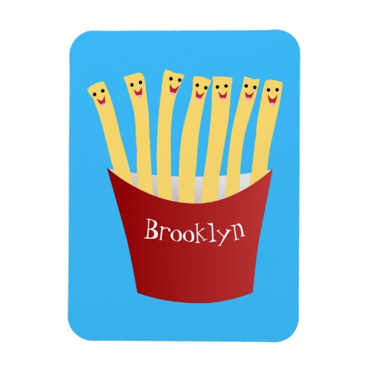 かわいいかわいいフライドファストフード漫画イラストレーション マグネット (縦)