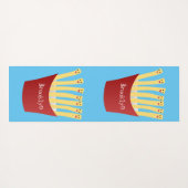 かわいいかわいいフライドファストフード漫画イラストレーション ヨガマット (裏面(横))