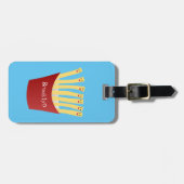 かわいいかわいいフライドファストフード漫画イラストレーション ラゲッジタグ (正面横)