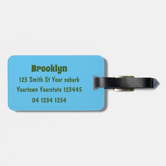 かわいいかわいいフライドファストフード漫画イラストレーション ラゲッジタグ (裏面横)