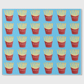 かわいいかわいいフライドファストフード漫画イラストレーション ラッピングペーパー (フラット)