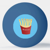 かわいいかわいいフライドファストフード漫画イラストレーション 卓球ボール (裏面)