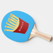 かわいいかわいいフライドファストフード漫画イラストレーション 卓球ラケット (横)