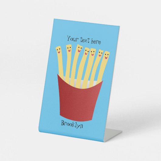 かわいいかわいいフライドファストフード漫画イラストレーション 台座サイン (正面)