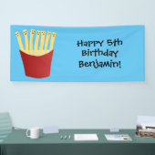 かわいいかわいいフライドファストフード漫画イラストレーション 横断幕 (トレードショー)