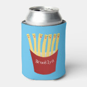 かわいいかわいいフライドファストフード漫画イラストレーション 缶クーラー (缶正面)