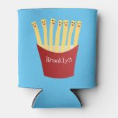 かわいいかわいいフライドファストフード漫画イラストレーション 缶クーラー (正面)