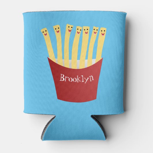 かわいいかわいいフライドファストフード漫画イラストレーション 缶クーラー (正面)