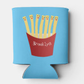 かわいいかわいいフライドファストフード漫画イラストレーション 缶クーラー (裏面)