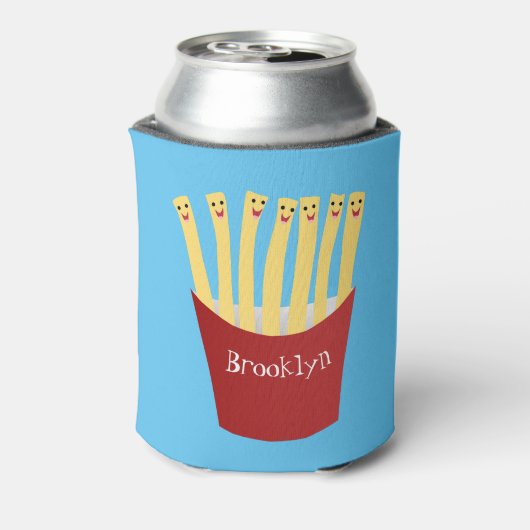 かわいいかわいいフライドファストフード漫画イラストレーション 缶クーラー (缶裏面)