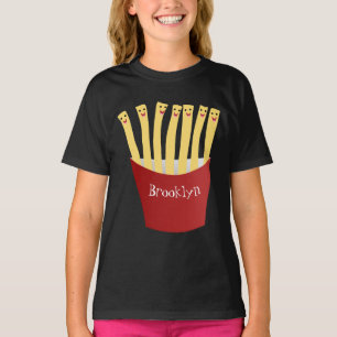 かわいいかわいいフライドファストフード漫画イラストレーション Tシャツ