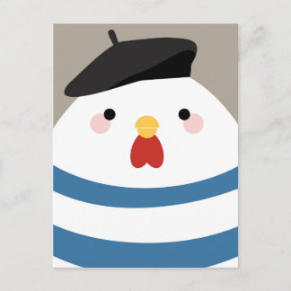 かわいいかわいいフランスのズへイラストレーションはがき ポストカード