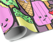 かわいいかわいいフードパターン ラッピングペーパー (ロールコーナー)