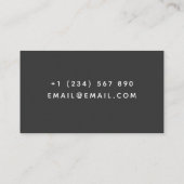 かわいいかわいいブックスホームチューター先生シンプルグレイ 名刺 (裏面)