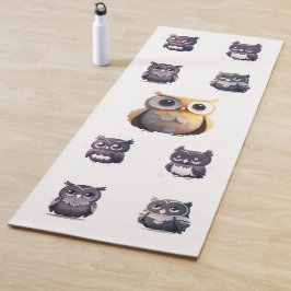 かわいいかわいいブラックフクロウの子ども ヨガマット