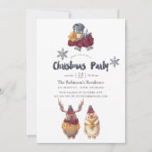 かわいいかわいいベアークリスマスホリデーパーティー 招待状 (正面)