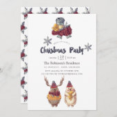 かわいいかわいいベアークリスマスホリデーパーティー 招待状 (正面/裏面)