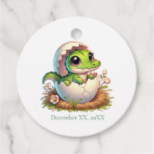 かわいいかわいいベビーアリゲーターハッチベビーシャワー フェイバータグ (正面)