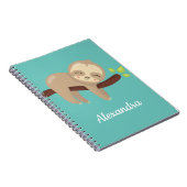 かわいいかわいいベビースロッスインツリーオンライトティール(緑がかった色)ブルー ノートブック (右側)