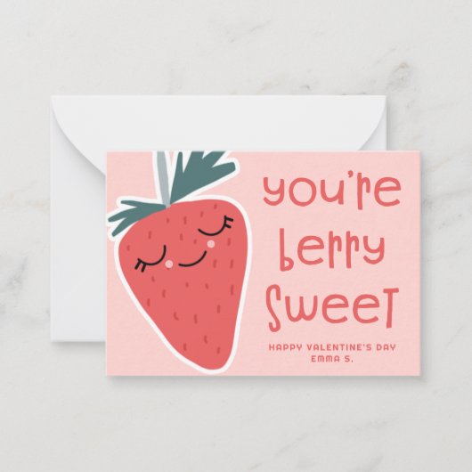 かわいいかわいいベリースイートクラスルームのバレンタイン写真 ノートカード (正面)