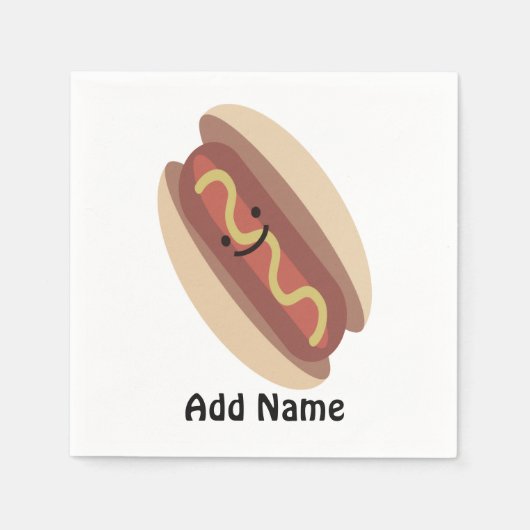 かわいいかわいいホットドッグ スタンダードカクテルナプキン (正面)