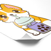 かわいいかわいいボバコルギドッグタロバブルパールミルク フォトプリント            (角)