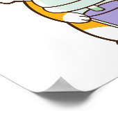 かわいいかわいいボバコルギドッグタロバブルパールミルク ポスター (角)