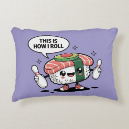 かわいいかわいいボーリングピン付き寿司 アクセントクッション