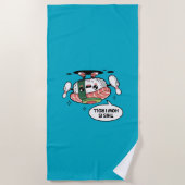 かわいいかわいいボーリングピン付き寿司 ビーチタオル (正面)