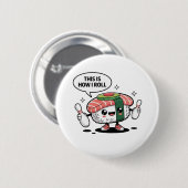 かわいいかわいいボーリングピン付き寿司 缶バッジ (正面&裏面)