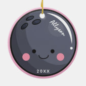 かわいいかわいいボーリングボールガールズネーム&イヤースポーティ セラミックオーナメント (裏面)