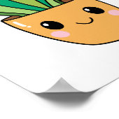 かわいいかわいいポッテッドサボテンの植物アート ポスター (角)