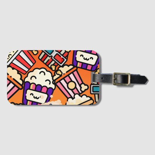 かわいいかわいいポップコーンiPhone / iPadケース ラゲッジタグ (正面横)