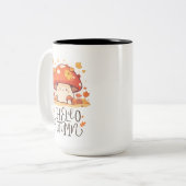 かわいいかわいいマッシュルームハロー秋 ツートーンマグカップ (正面左)