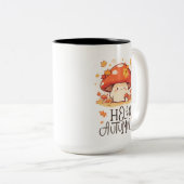 かわいいかわいいマッシュルームハロー秋 ツートーンマグカップ (正面右)