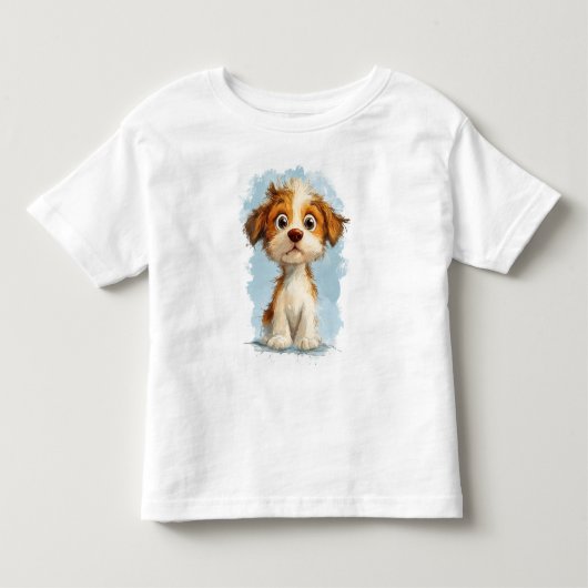 かわいいかわいいマンガの子犬 トドラーTシャツ (正面)