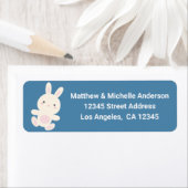 かわいいかわいいマンガバニーブルー差出人住所 ラベル (インサイチュ)