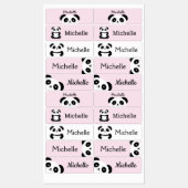 かわいいかわいいマンガパンダ熊パーソナライズされた子 ラベル (シート)