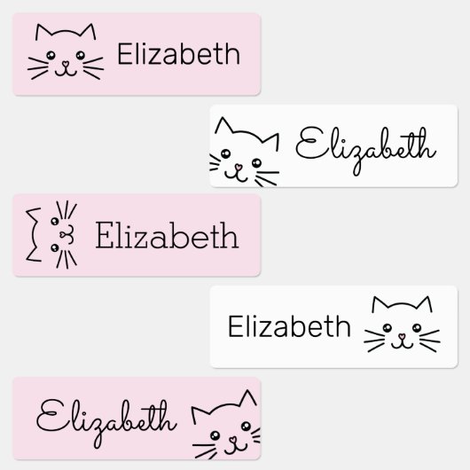かわいいかわいいマンガ猫パーソナライズされた子 ラベル (グループ)